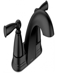 4 in. Black Finish Washerless Double Handle Lavatory Faucet (Each)