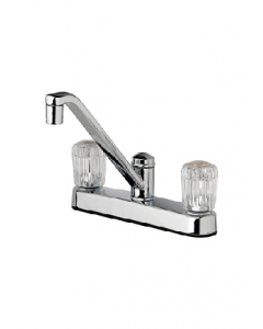 8 in. Chrome Finish Washer Less Double Acrylic Handle Kitchen Faucet (Each)