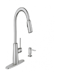 Brushed Nickel Finish Washer Less Single Lever Handle Kitchen Faucet (Each)