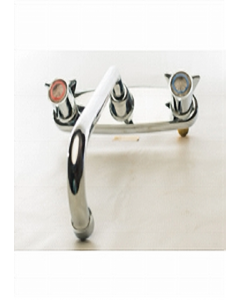 Metal Chrome Finish Double Handle Kitchen Faucet (Each)