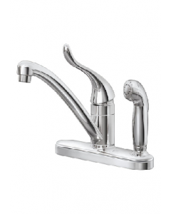 8 in. Chrome Finish Washer Less Single Curve Lever Kitchen Faucet (Each)