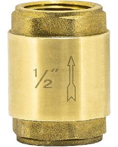 1/2 in. Metal Brass Finish Spring Check Valve (Each)