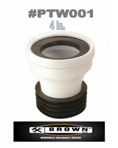 4 in. White PVC Straight P-Trap Pan Connector With Rubber Gasket (Each)