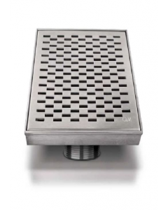 5-3/4x5-3/4" Satin&Polished Stainless Steel Delta Square Drain (Each)