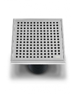 4" Satin Stainless Steel Mira Square Drain (Each)