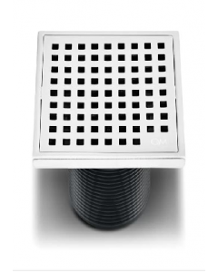 4" Polished Stainless Steel Mira Square Drain (Each)