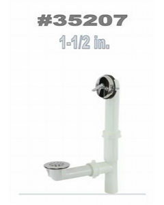 1-1/2 in. White Plastic Trip Lever Bath Waste (Each)