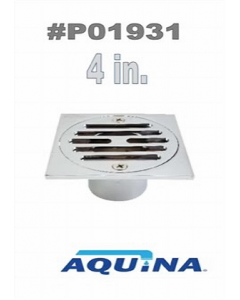 4 in. Chrome Finish Square Shower Floor Drain (Each)