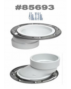 4 in. X 3 in. White PVC Offset Toilet Flange (Each)