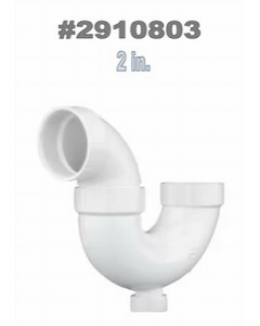 2 in. White PVC P-Trap With Clean Out (Each)