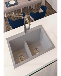 33x22" Gray Double Bowl Kitchen Sink (Each)
