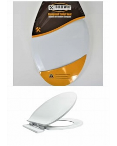 18.5 in. X 14.5 in. Plastic Slow Close Elongated Toilet Seat (Each)