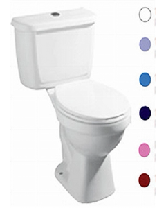 2 pc. Sky Blue Single Flush Round Acuacer Toilet (Each)