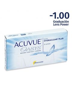 Acuvue Oasys -1.00 Spherical Contact Lenses 6 Units