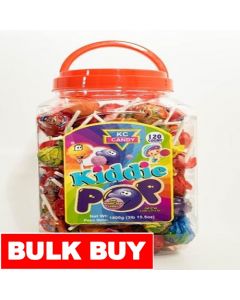 KC Candy Sweet Lollipops Filled with Bubblegum - Ideal for Parties 120 Units / 1800 g