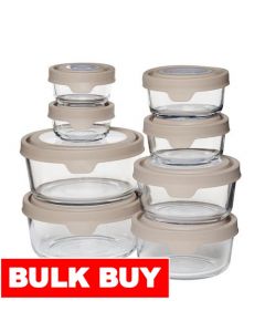 Selection Set of Glass Containers with Lids 16 Pieces