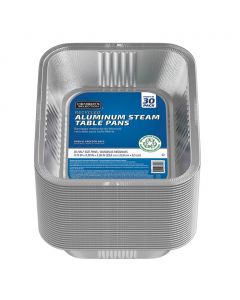 Selection Medium Recycled Aluminum Trays 30 Units / 29.8 cm x 23.8 cm x 6.5 cm / 1.75“ x 9.38” x 2.5"