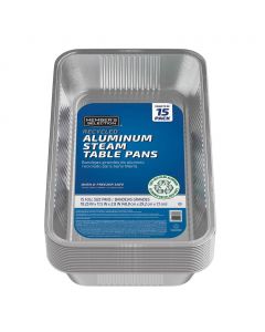 Selection Large Recycled Aluminum Trays 15 Units / 19.25" x 11.5" x 2.8"