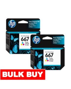 HP 667 Original Tricolor Ink Cartridge 2 Units