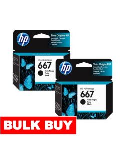 HP 667 Black Original Ink Cartridge 2 Units