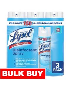 Lysol Disinfectant Spray Crisp Linen Scent 3 Units / 562 mL / 19 oz