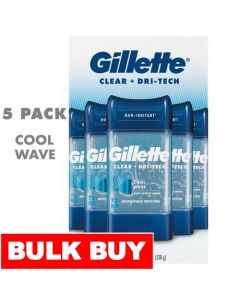 Gillette Cool Wave Men’s Antiperspirant and Deodorant Gel 5 Units / 107 g / 3.8 oz