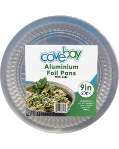 Covebay Round Foil Pan with Lid  9"  20 Units