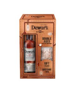 Dewar’s 12 Year Old Blended Scotch Whisky 750 mL / 25.36 oz + Glass