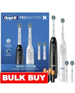 Oral B Power brush Pro Battery Black and White Set 2 Pieces