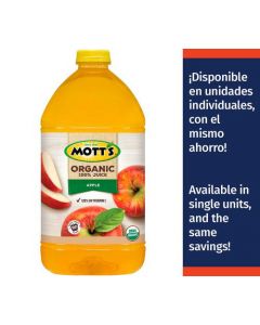 Mott's 100% Organic Apple Juice without Added Sugar 3.78 L / 128 oz