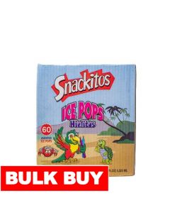 Snackitos IcePops Natural and Artificial Flavor Pops, Assorted Flavors 60 Units / 88 mL / 3 oz