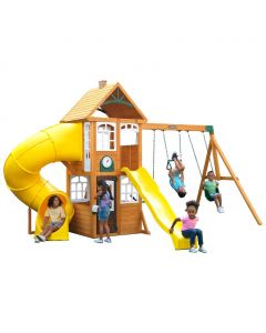Kidkraft Castlewood Playset Clubhouse with Slides and Swings