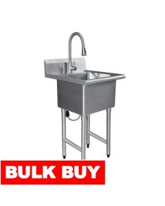 Stainless Steel Sink with Faucet 64 cm x 56.89 cm x 55.11 cm / 25.20'' × 22.40'' × 21.70''