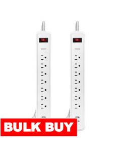 Bytech Surge Protector with 7 Outlets and 2 USB Ports 2 Units