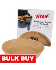 Titan Non-stick Paper Liners for Air Fryer 100 Units / 19.5 cm / 7.6"