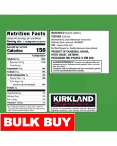 Kirkland Signature Organic Salt Free Unroasted Whole Cashews 1.13 kg / 40 oz