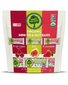 Happy Village Organic Fig and Nut Mini Bars 24 Units / 20 g / 0.7 oz