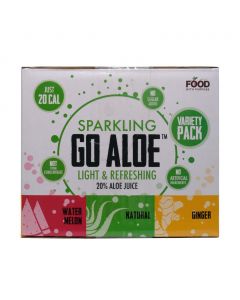 Food With Purpose GO ALOE Sparkling Aloe Beverage in Assorted Flavors - No Added Sugar 12 Units / 250 mL / 8.5 oz