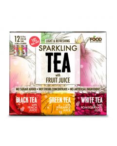 Food With Purpose Sparkling Tea Infused with Fruit Juice - Sugar Free 12 Units / 250 mL / 8.5 oz