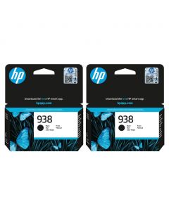 HP 938 Black Ink Cartridges 2 Units
