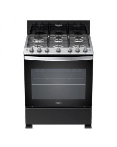 Whirlpool 76 cm / 30" Black 6-Burner Gas Stove