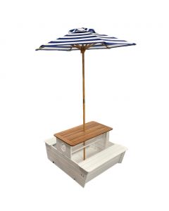 Outdoor Wooden Table with Included Umbrella for Boys and Girls 93.98 cm x 73 cm x 20 cm / 37" x 28.74" x 7.87"