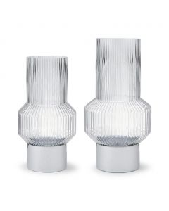 Mikasa Home Accents Glass Vases with Metal Base 2 Units