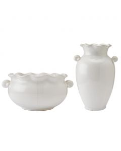 Mikasa Home Accents Italian Style White Ceramics Set 2 Pieces