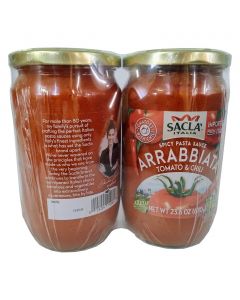 Sacla Hot Sauce for Arrabbiata Pasta with Tomatoes and Chili Peppers / 2 Units / 680 g / 24 oz