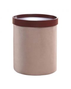 Round Ottoman with Wooden Side Tray