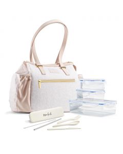 Fit and Fresh Insulated Lunch Bag Set with Thermal Insulation and Antimicrobial Protection