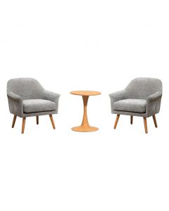 Selection Bistro Set for Living Room with Upholstered Armchairs and Side Table 3 Pieces