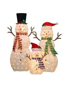 Selection Christmas Snowmen Set 3D with Lights