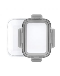 Just Cook 8-Piece Rectangular Glass Containers with Expandable Silicone Lids